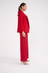 Red Jacket With Lapel And Pocket Detailed